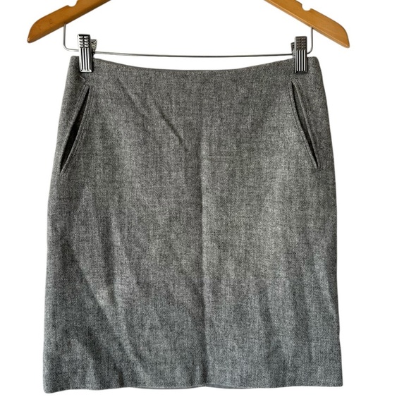 Talbots Petites Womens Wool Blend Lined Pencil Midi Skirt Gray Pockets - Picture 3 of 9